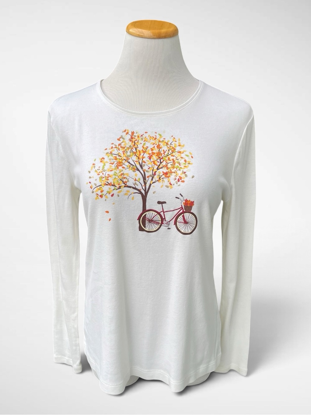 Croft & Barrow Fall-Themed Long-Sleeve Tee Shirt 100% Cotton